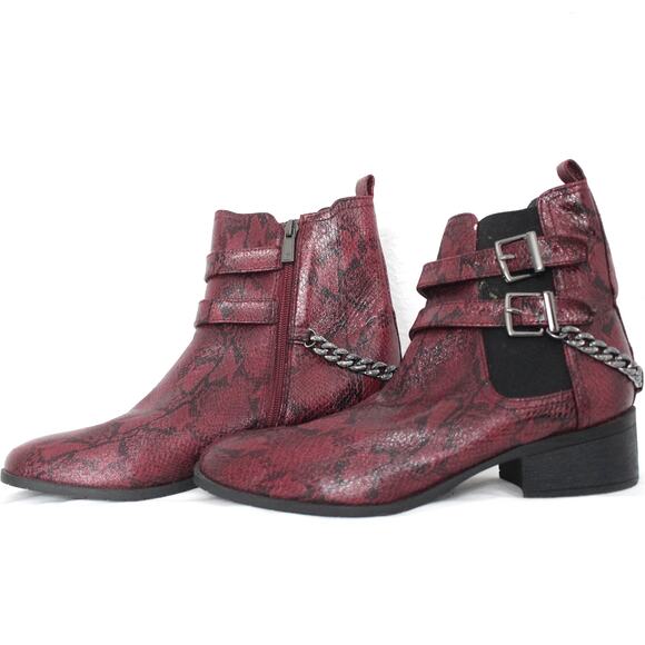 Reaction Kenneth Cole Salt Biker Chain Chelsea Boot Size 8.5 Buckle - Picture 3 of 6